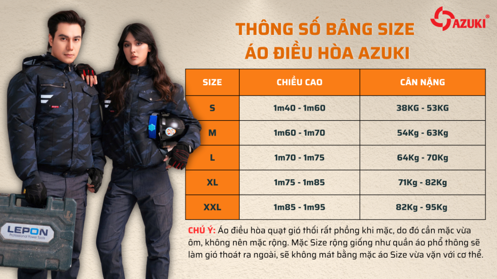 Bảng size Azuki X11 Pro