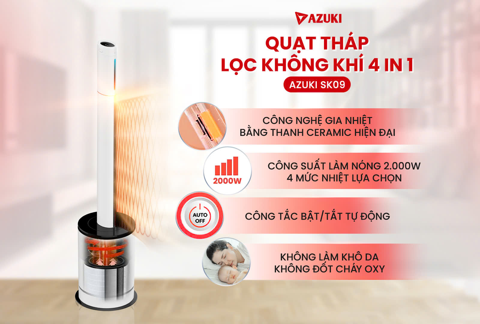 quạt tháp azuki sk09